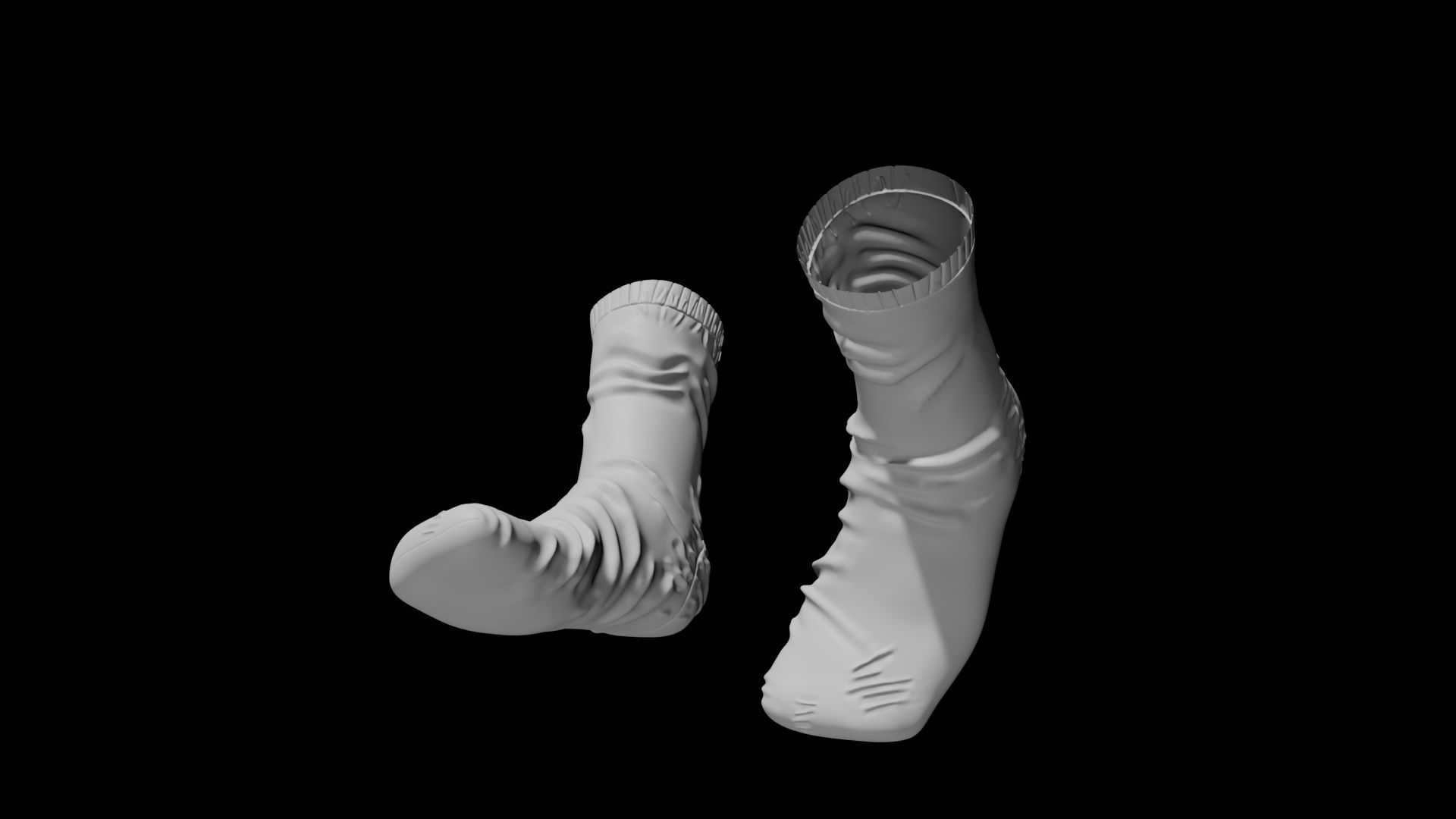 Socks Pair Low-poly 3D model_4