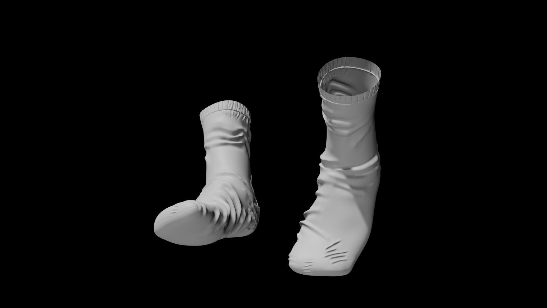 Socks Pair Low-poly 3D model_5
