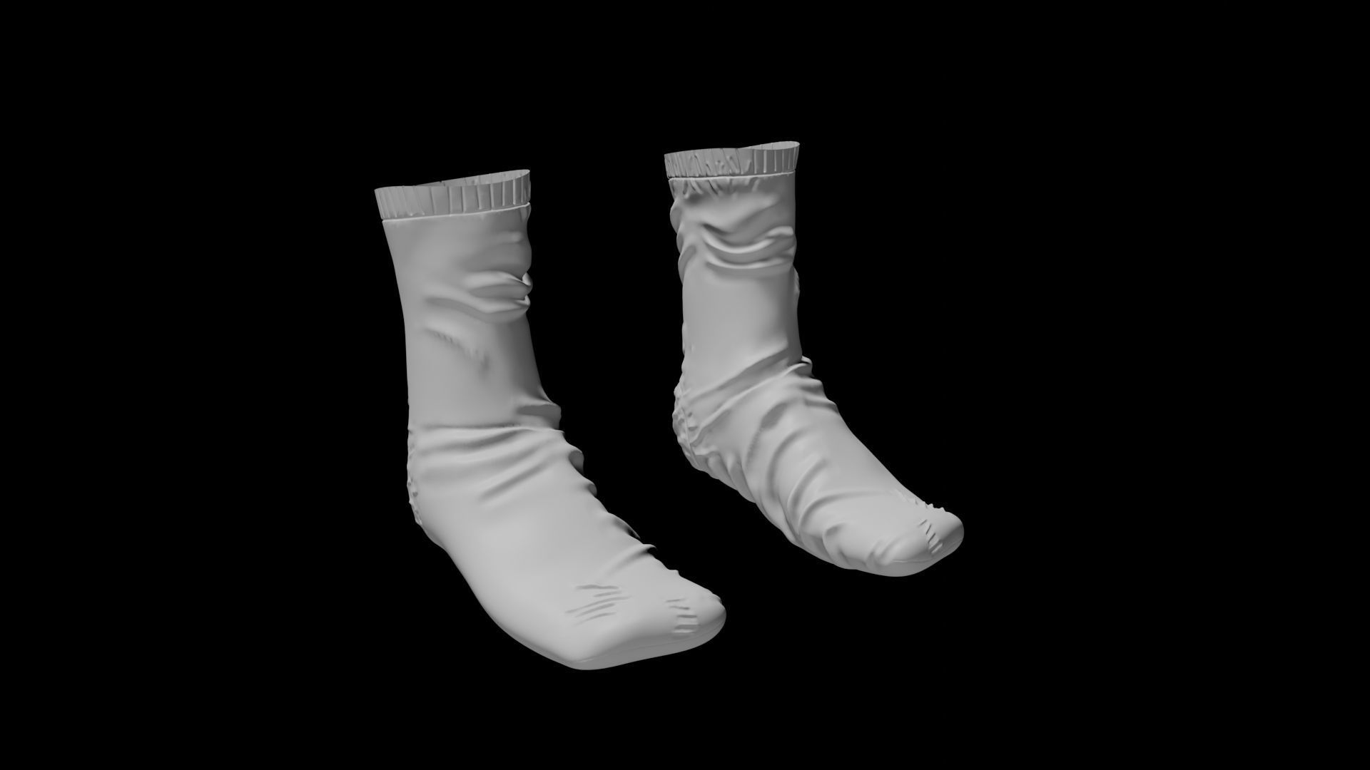 Socks Pair Low-poly 3D model_1