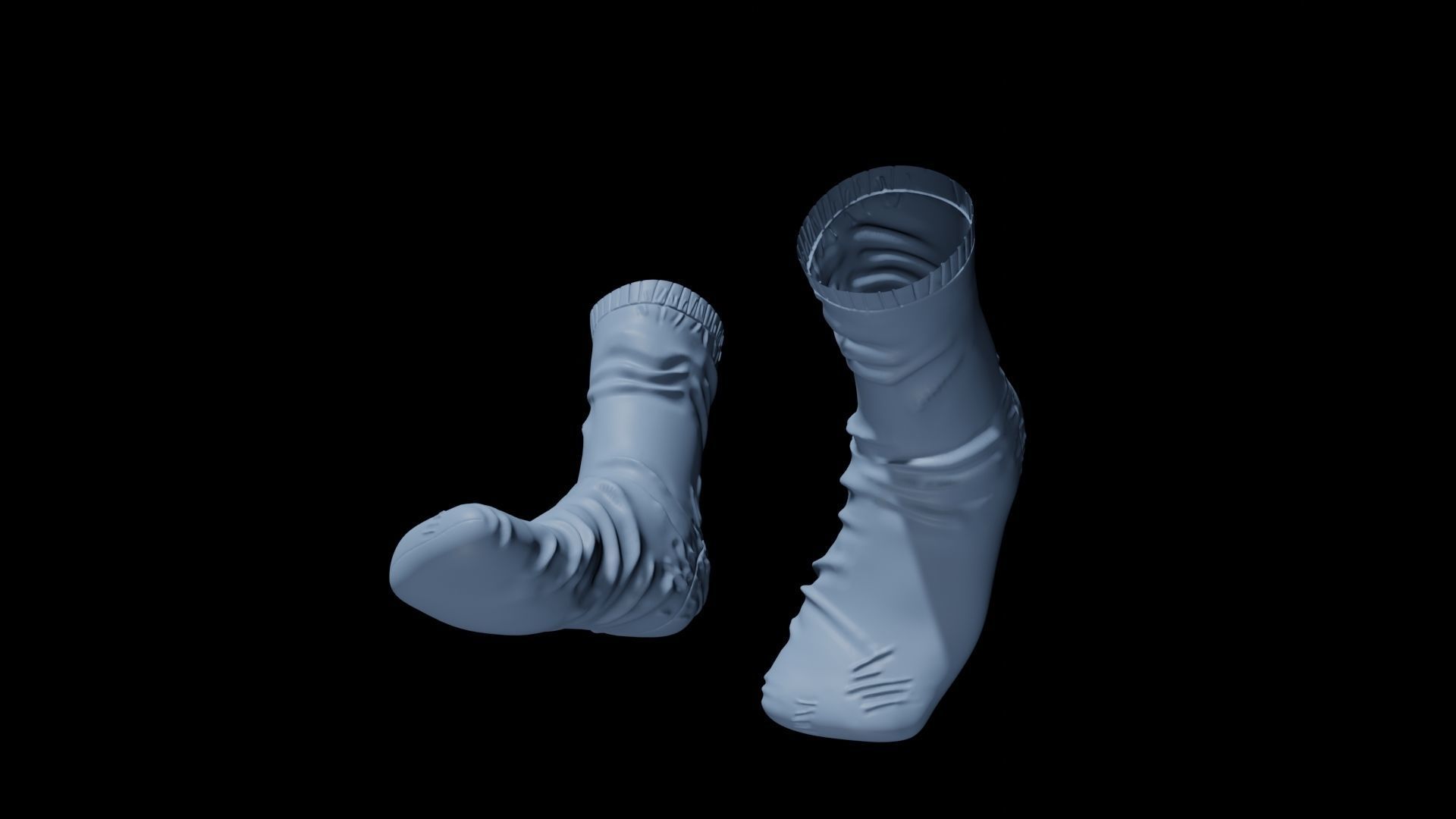 Socks Pair Low-poly 3D model_20