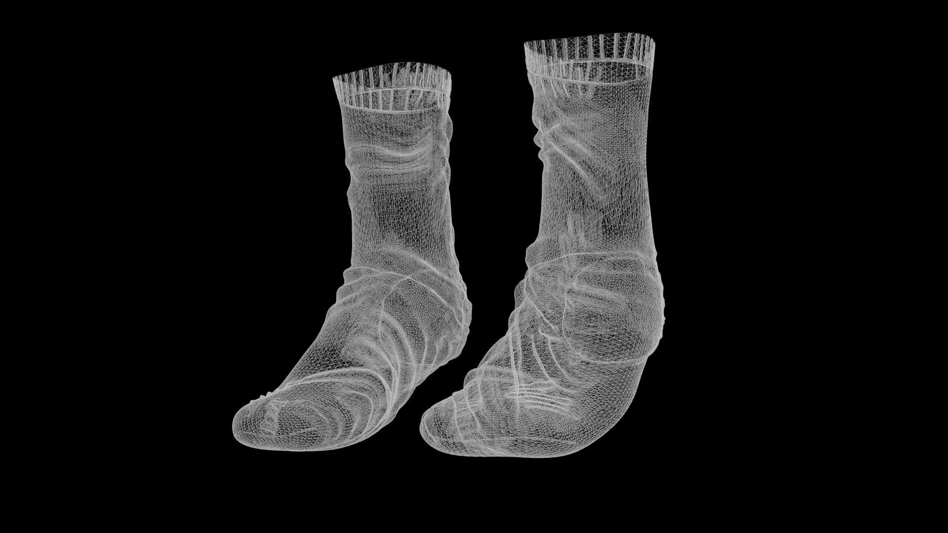 Socks Pair Low-poly 3D model_25