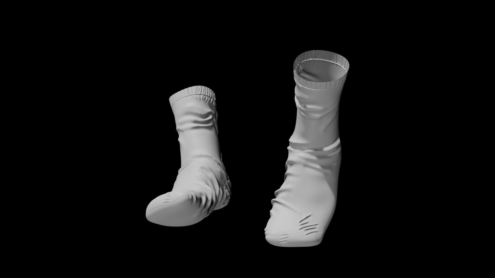 Socks Pair Low-poly 3D model_3