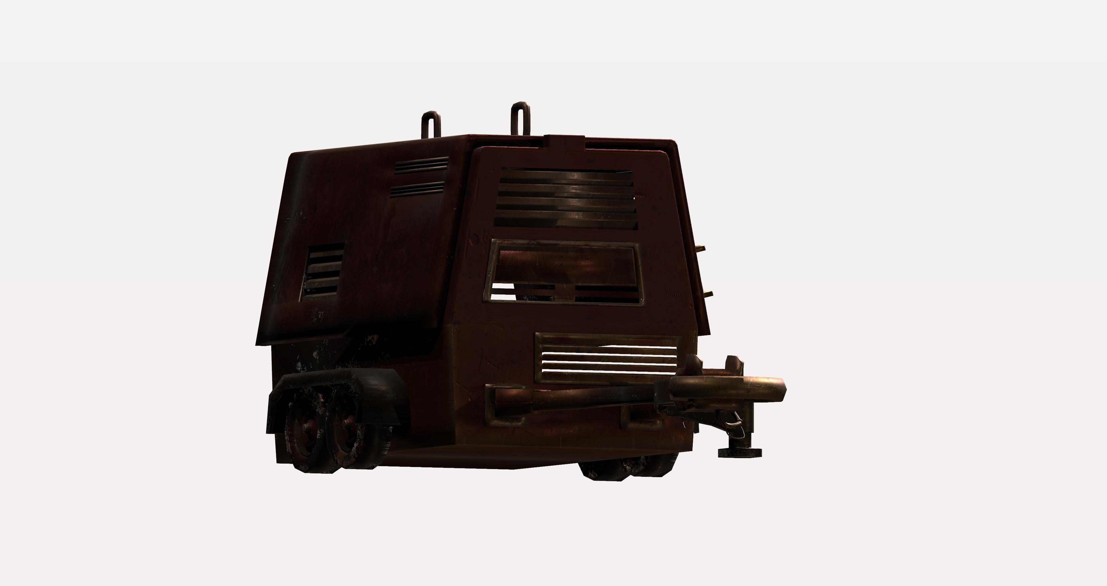 Game utility trailer Low-poly 3D model_3