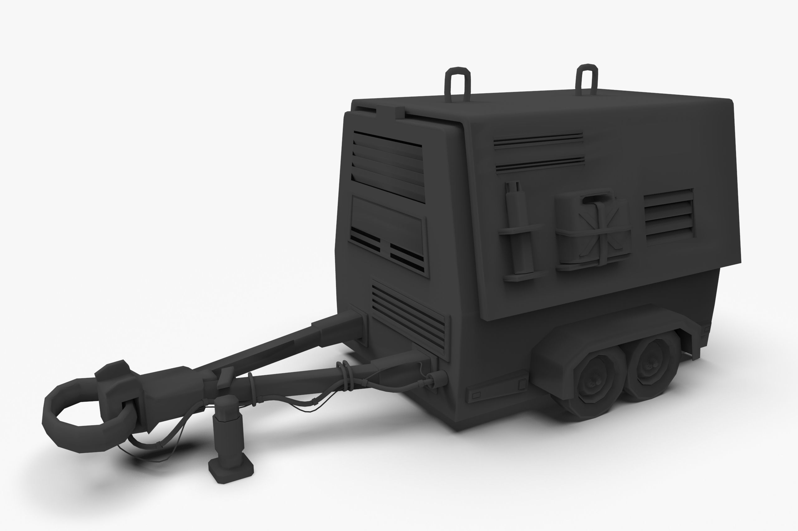 Game utility trailer Low-poly 3D model_11