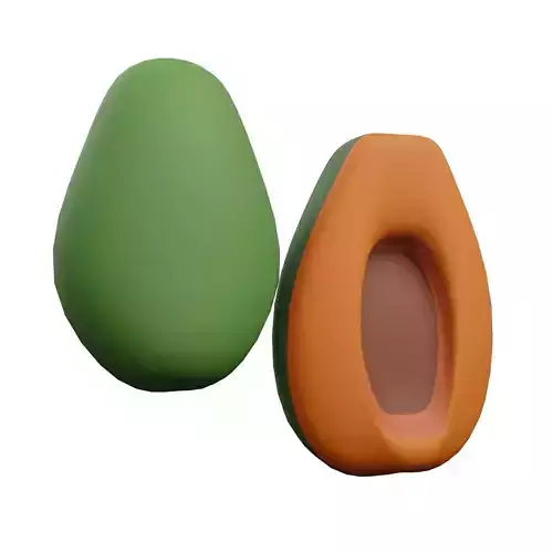 Papaya avocado sex toy Low-poly 3D model