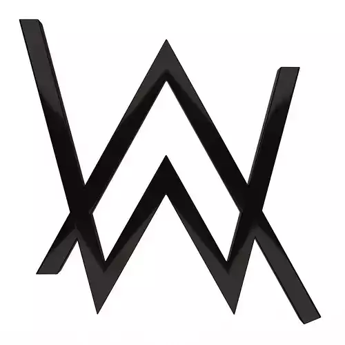 Alan Walkar Logo Low-poly 3D model