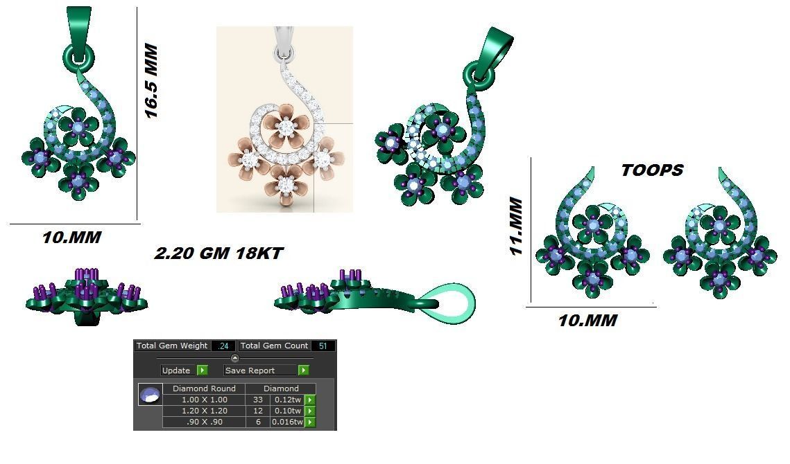 Earrings Collection lego flower 3D print model_82