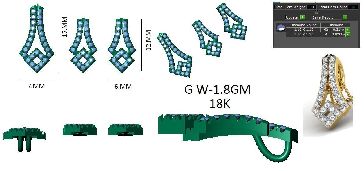 Earrings Collection lego flower 3D print model_74