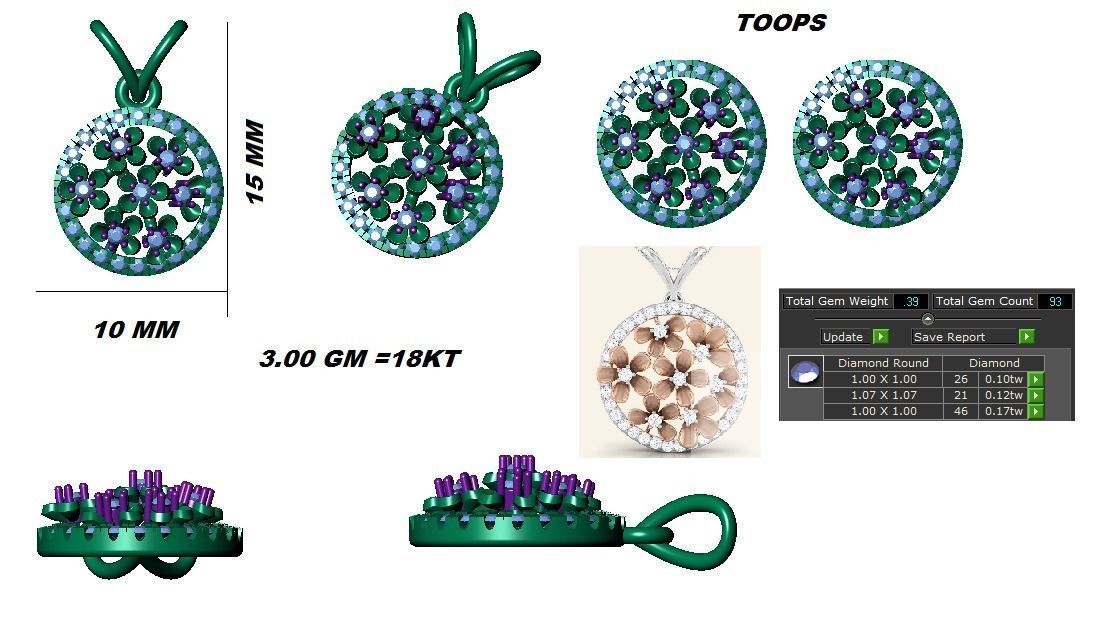 Earrings Collection lego flower 3D print model_87