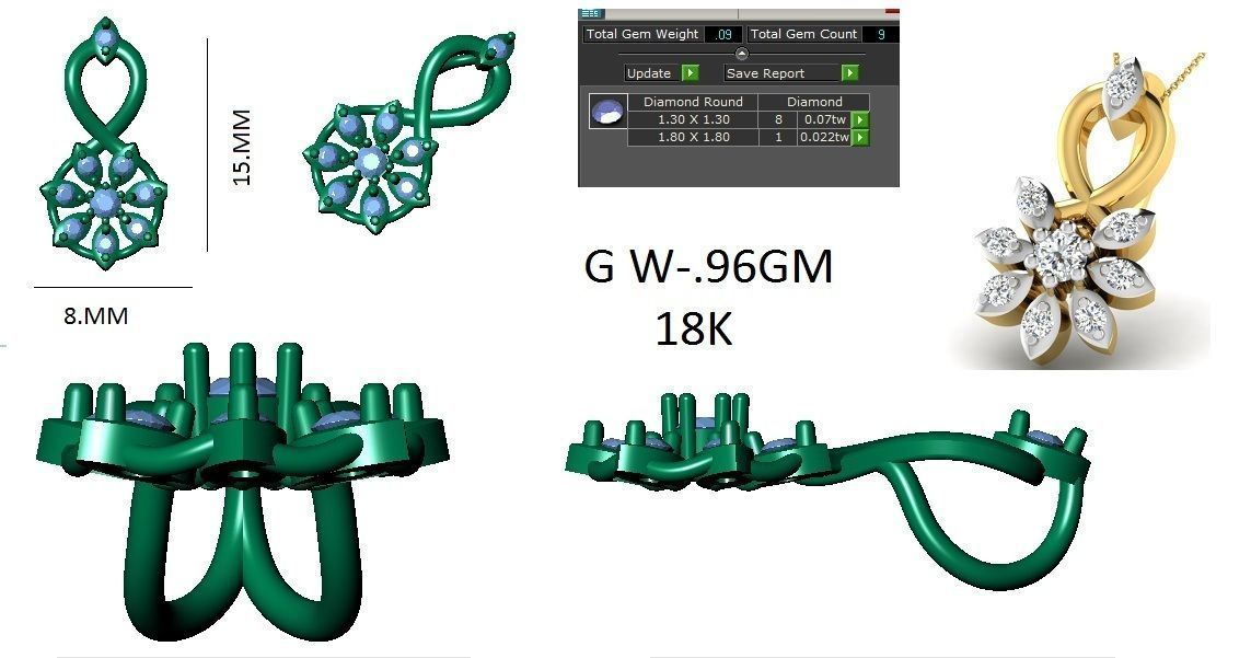 Earrings Collection lego flower 3D print model_57