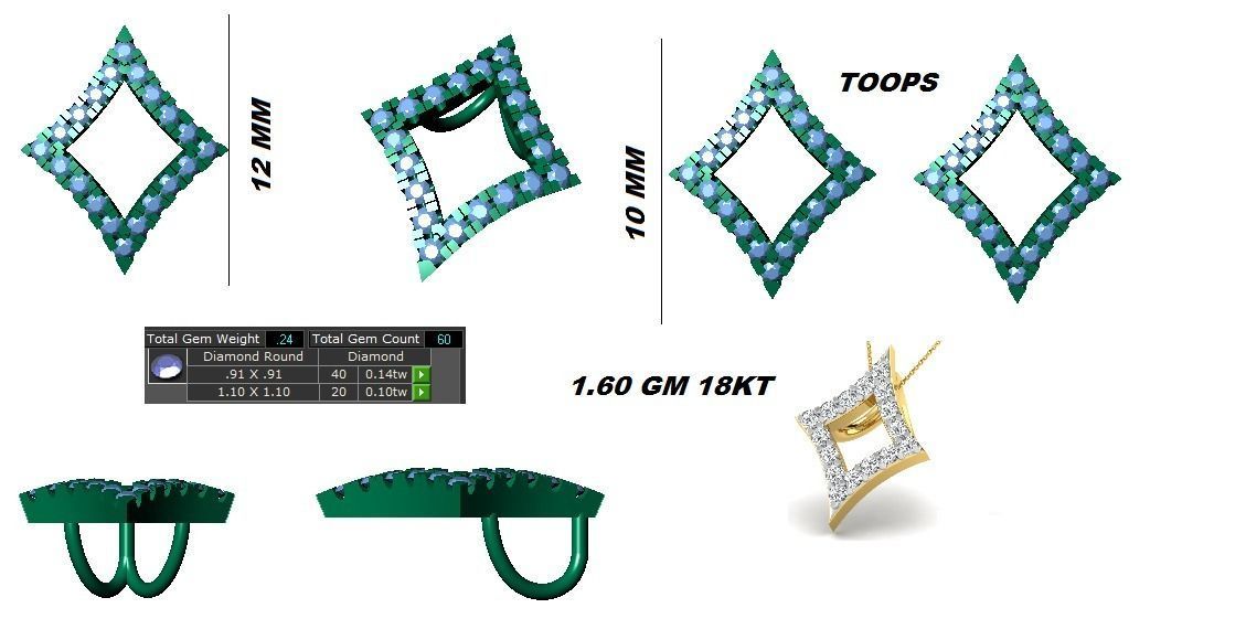 Earrings Collection lego flower 3D print model_97