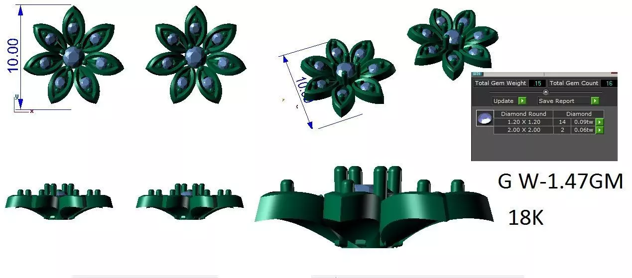 Earrings Collection lego flower 3D print model_0