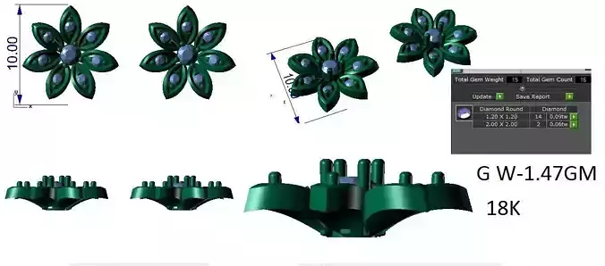 Earrings Collection lego flower