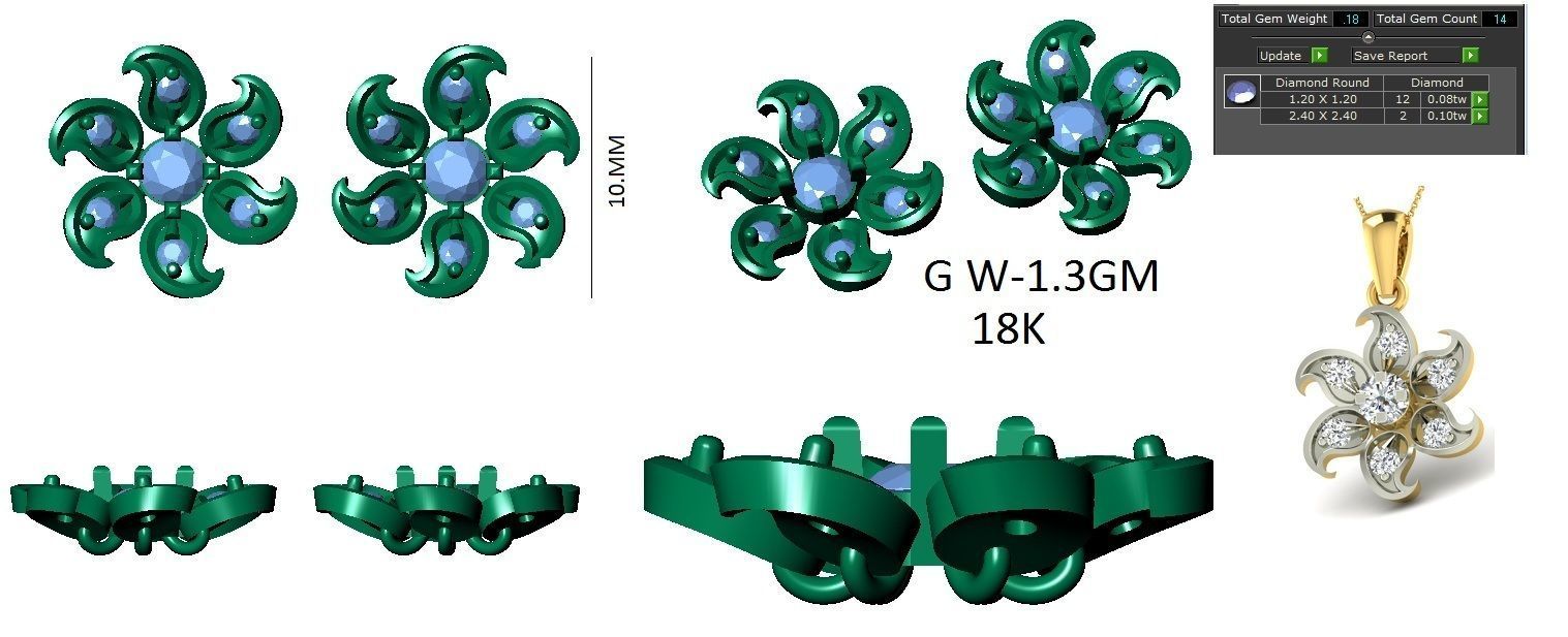 Earrings Collection lego flower 3D print model_68