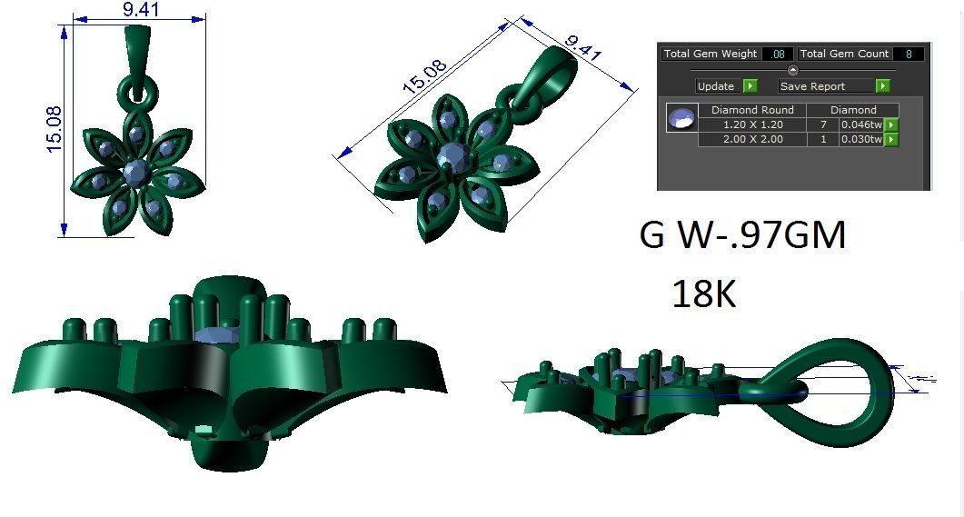 Earrings Collection lego flower 3D print model_69