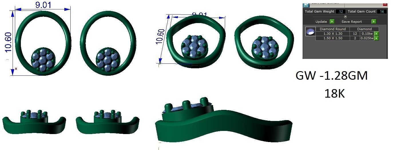 Earrings Collection lego flower 3D print model_47