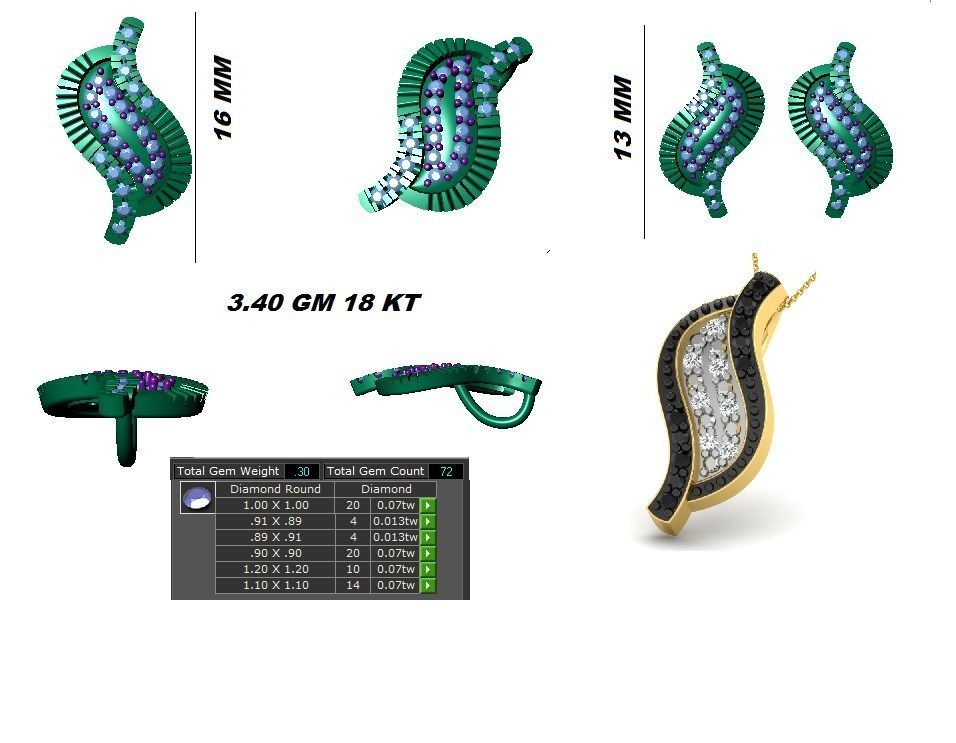 Earrings Collection lego flower 3D print model_89