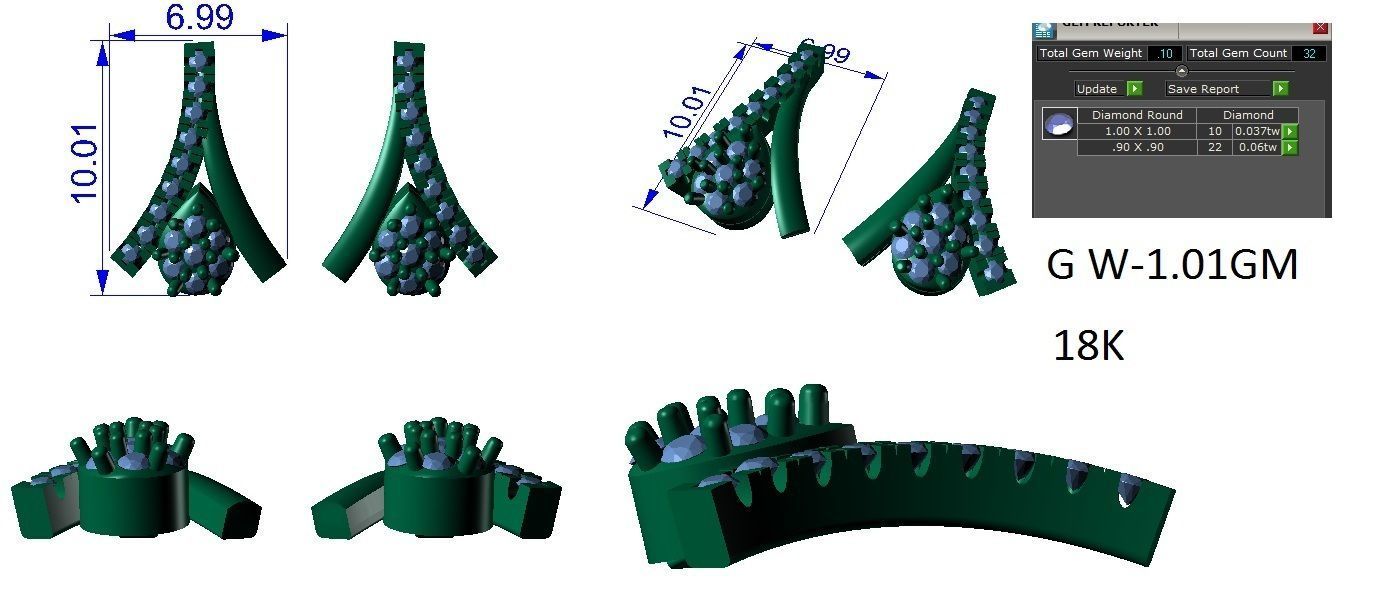 Earrings Collection lego flower 3D print model_39