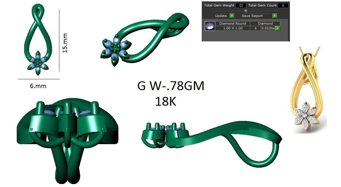 Earrings Collection lego flower 3D print model_38