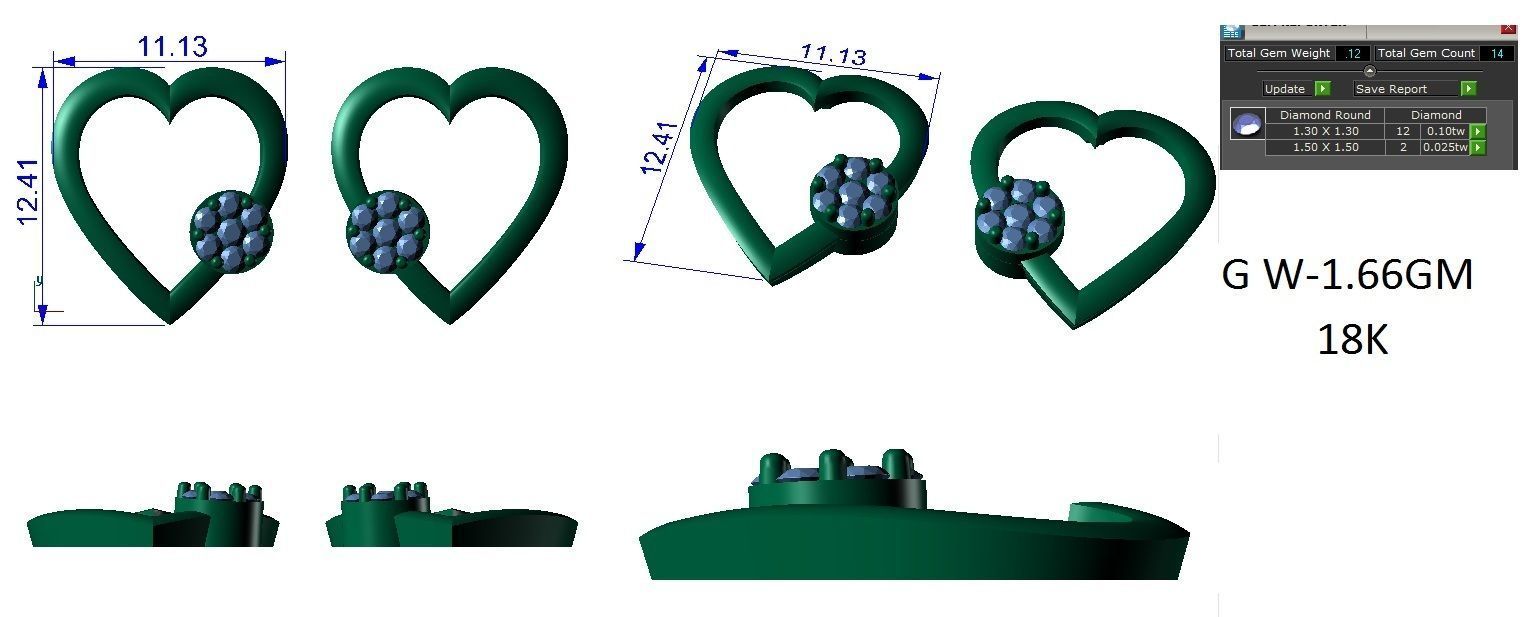 Earrings Collection lego flower 3D print model_41