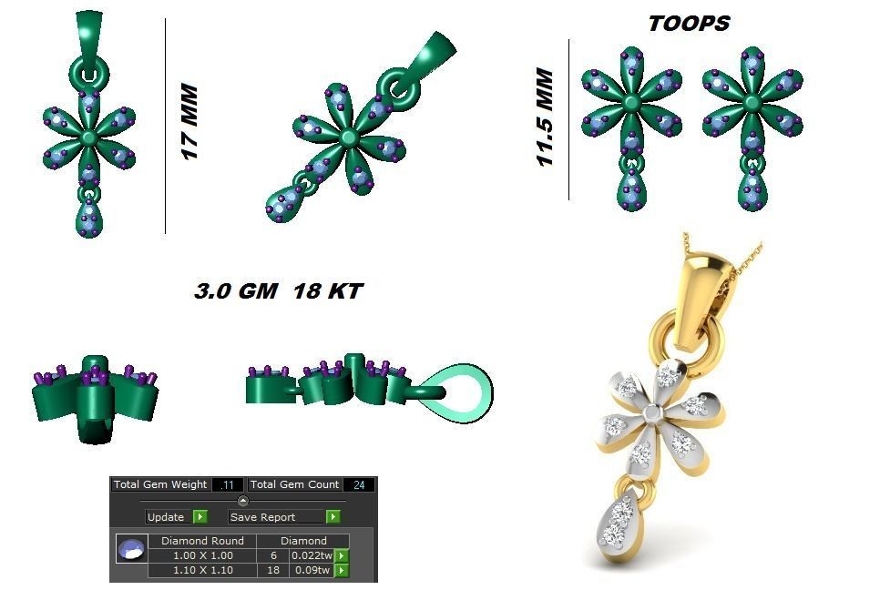 Earrings Collection lego flower 3D print model_98