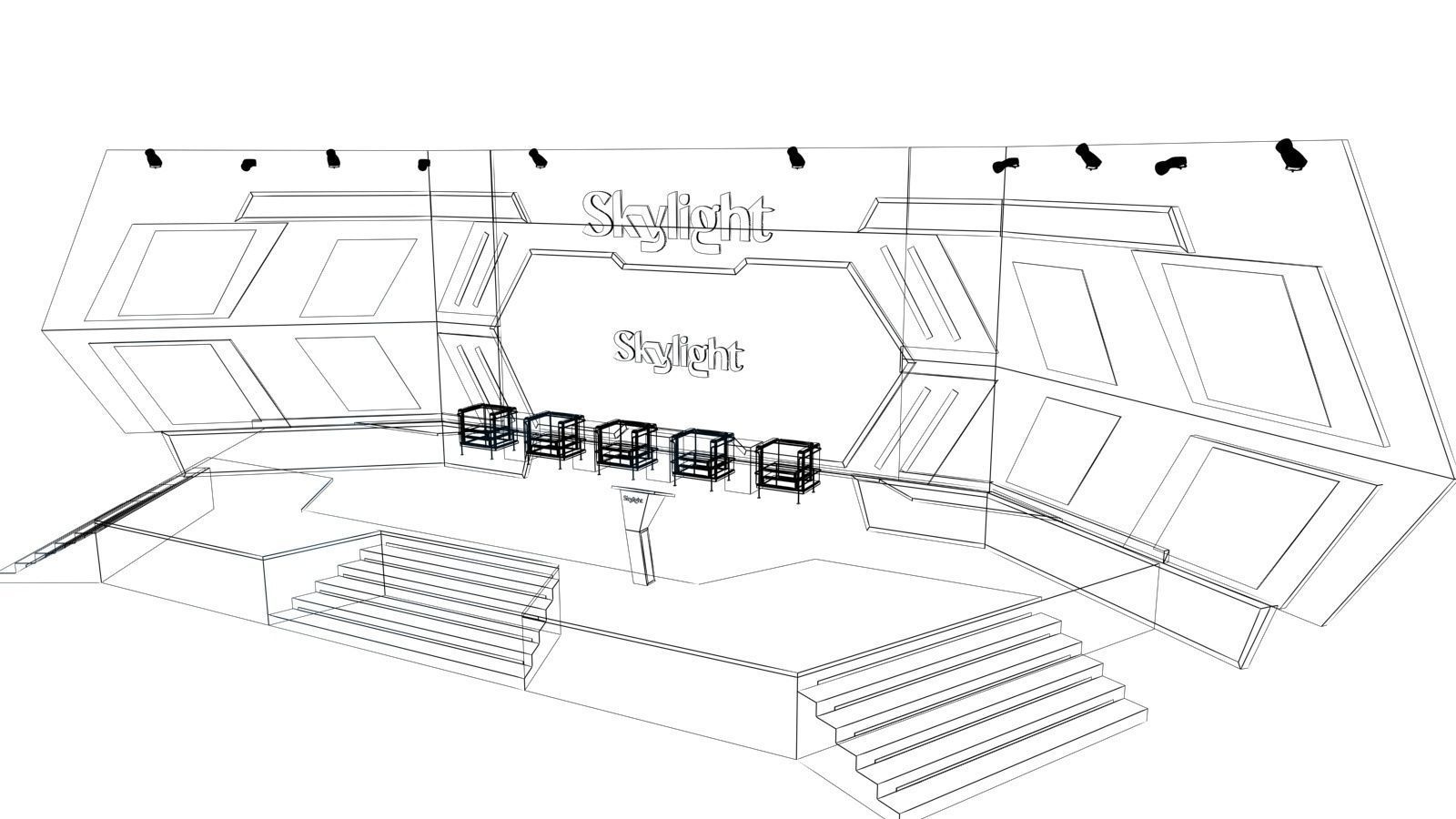 Event Stage Design Sky Light 3D model_5