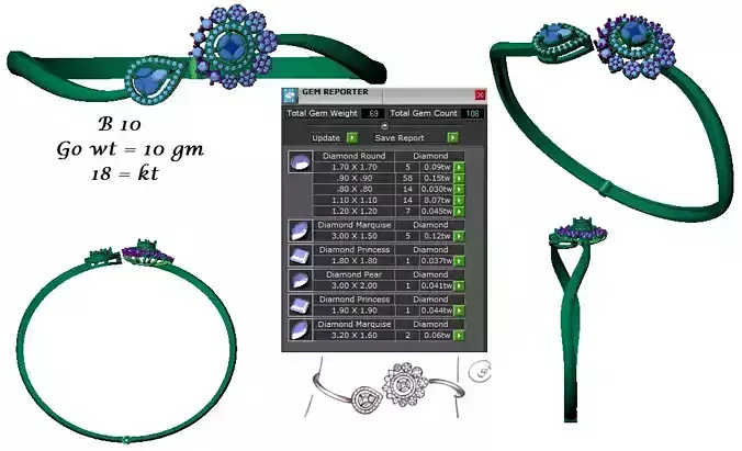 Jewelry Collection bracelet with flower