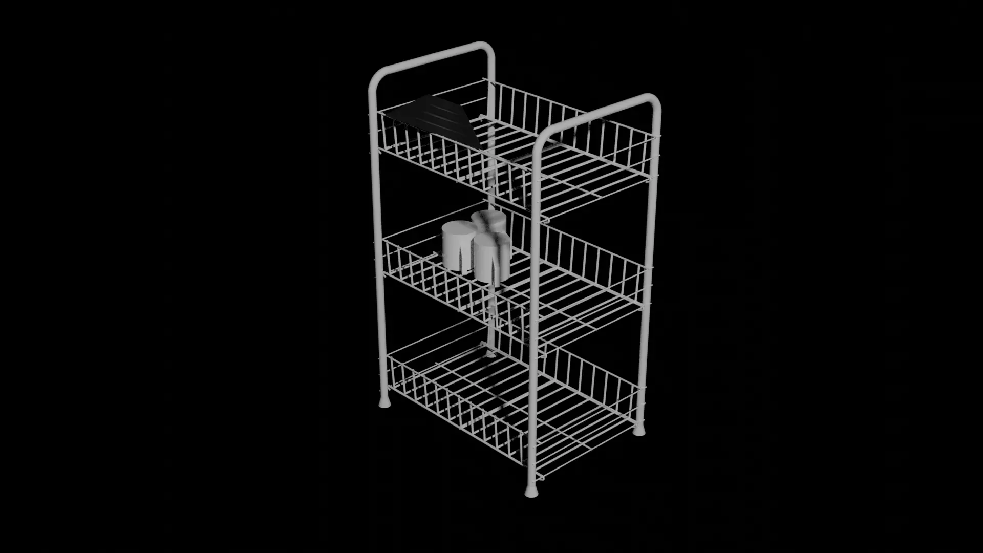 Dish rack Free low-poly 3D model