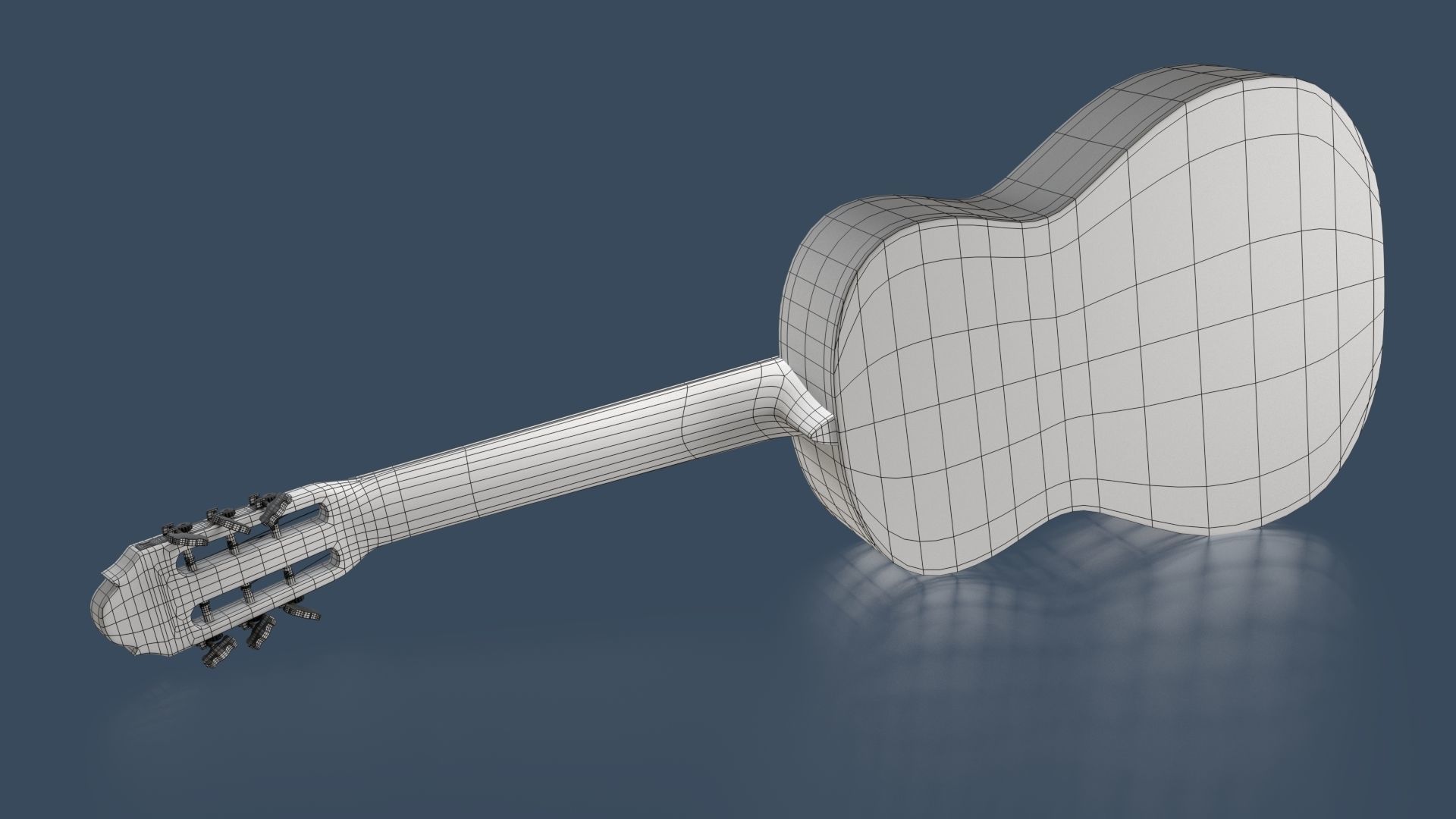 Black Acoustic Guitar 3D model_11