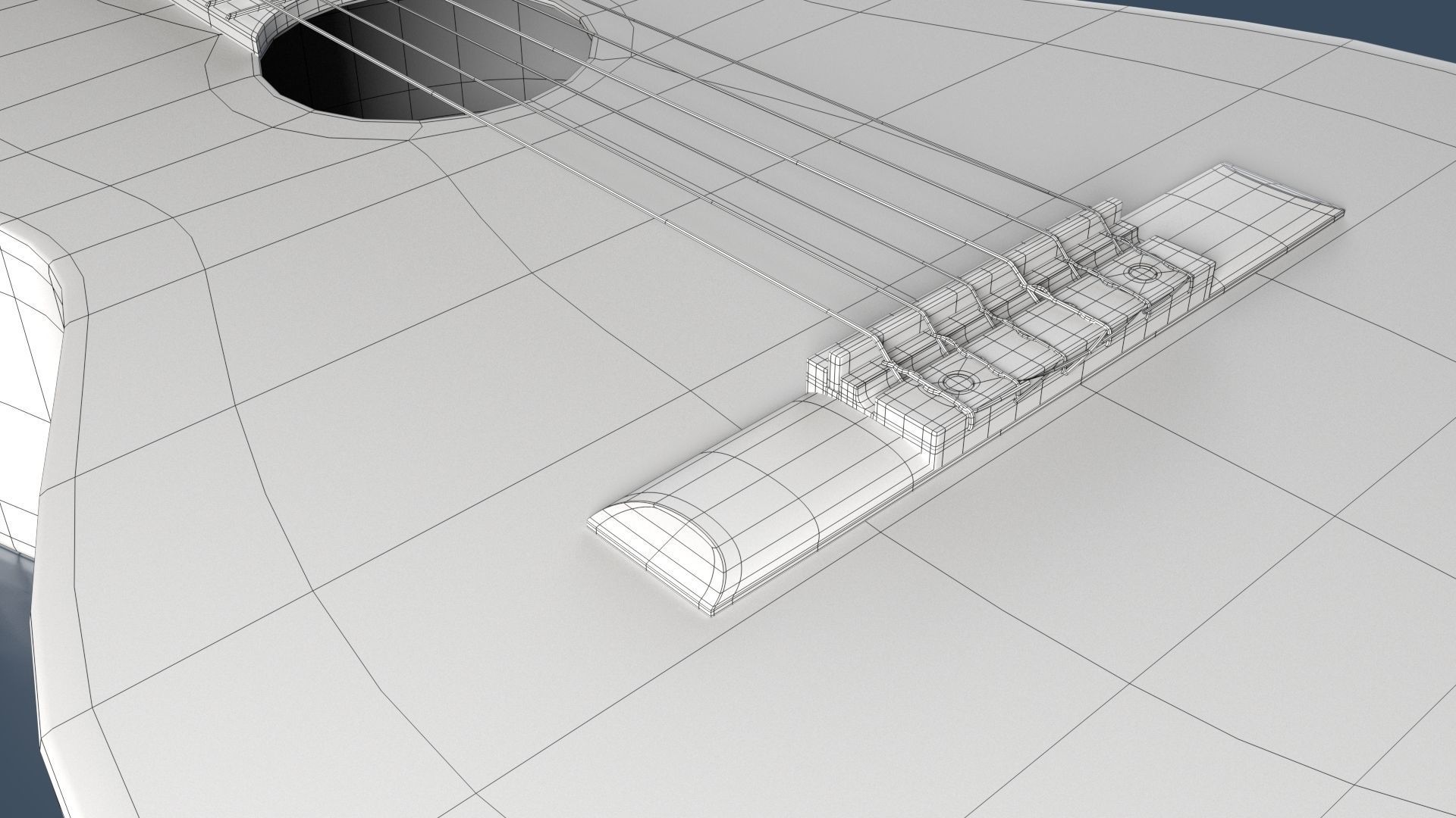 Black Acoustic Guitar 3D model_9