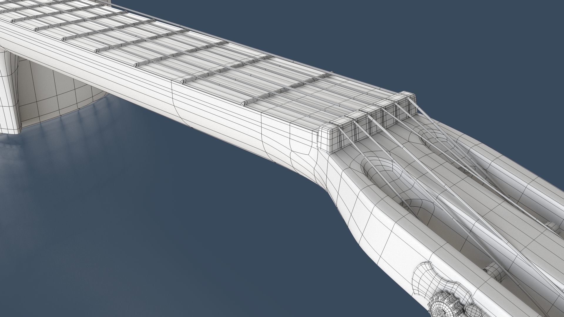 Black Acoustic Guitar 3D model_10