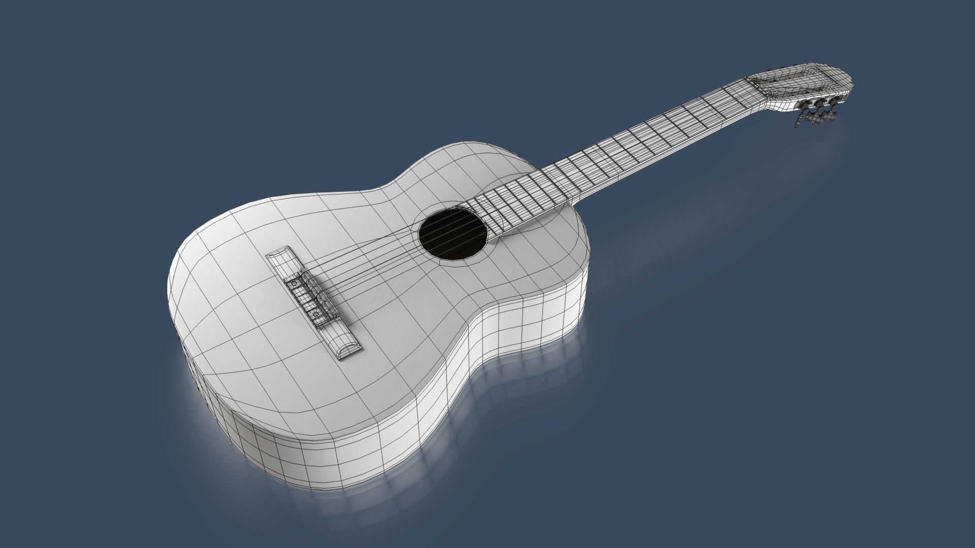 Black Acoustic Guitar 3D model_8
