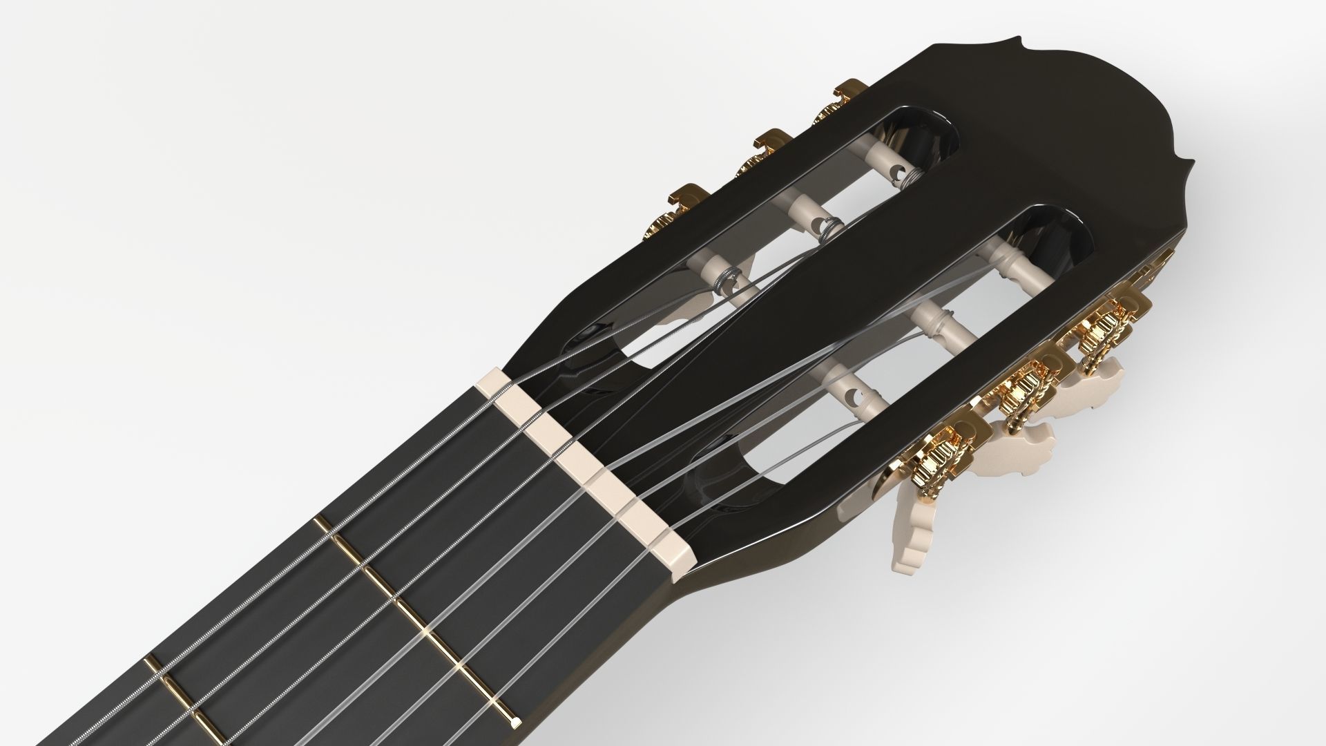 Black Acoustic Guitar 3D model_5