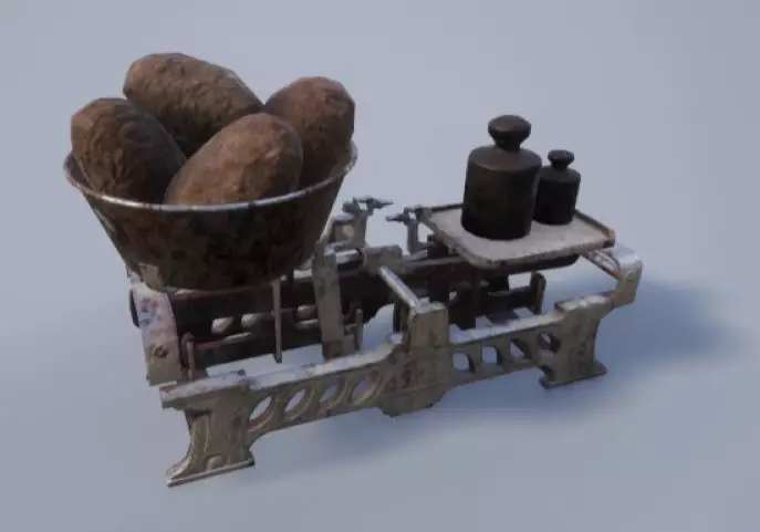 Scale potatoes on Free low-poly 3D model