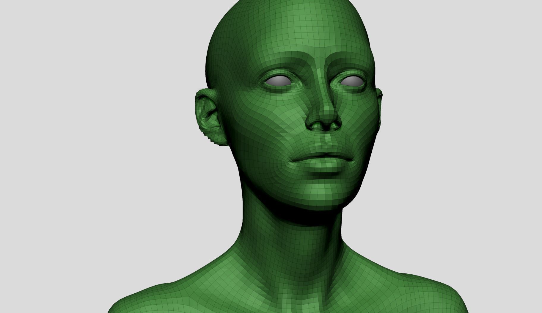 Female Head v16 3D model_9