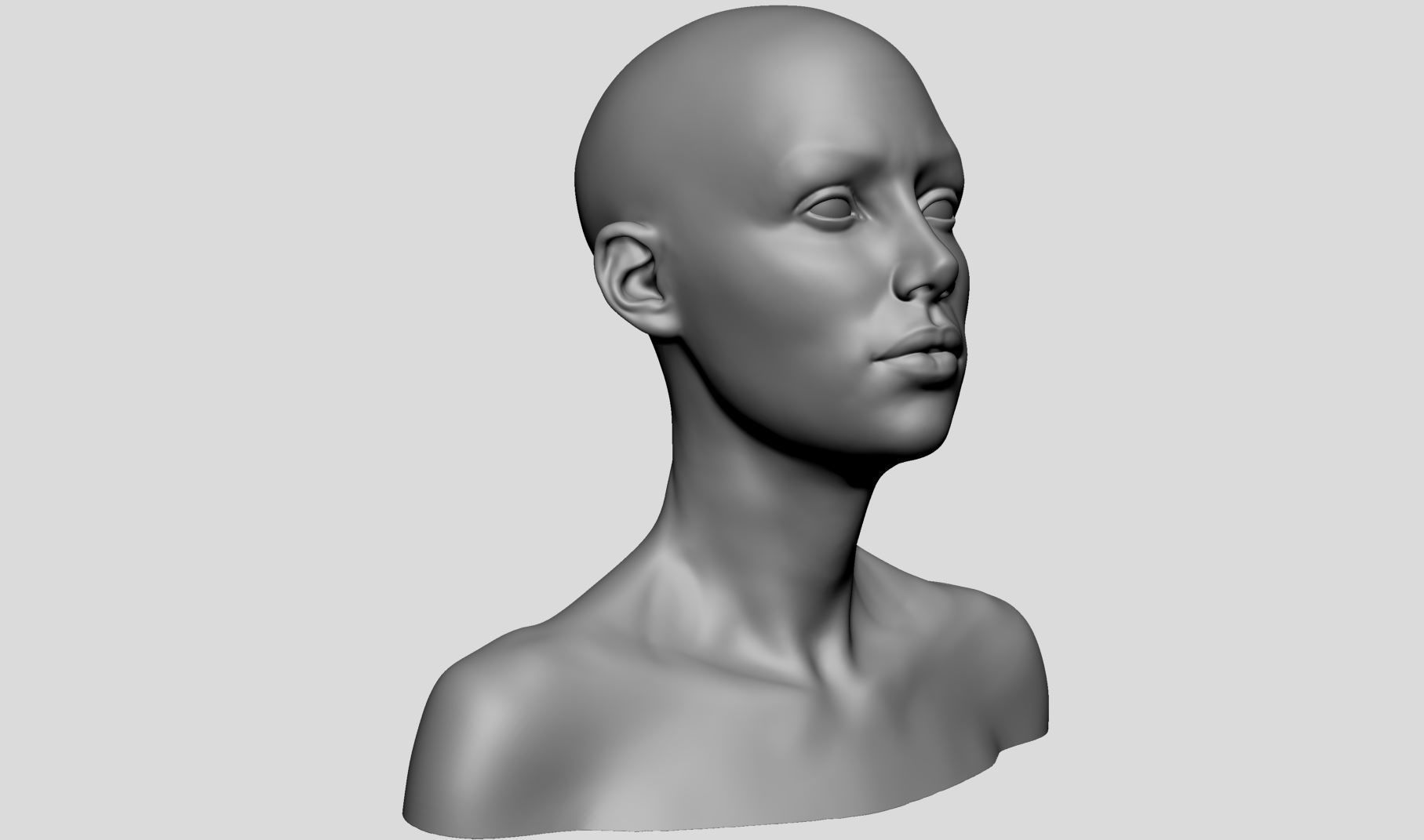 Female Head v16 3D model_1