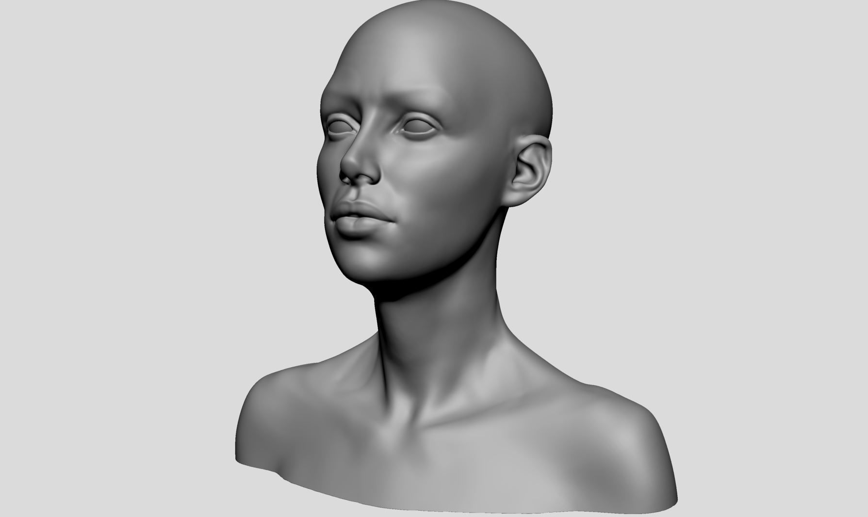 Female Head v16 3D model_7