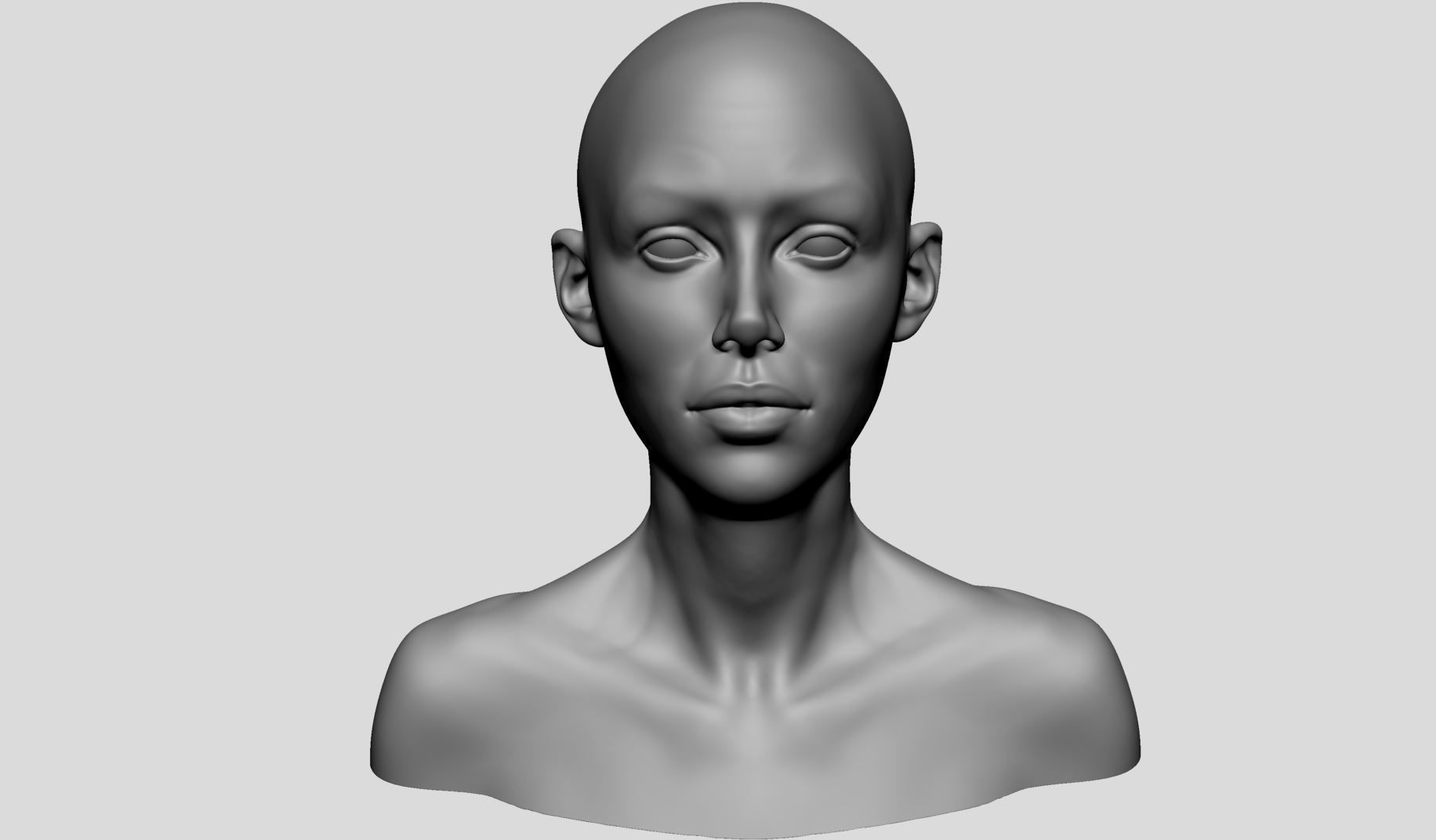 Female Head v16 3D model_8