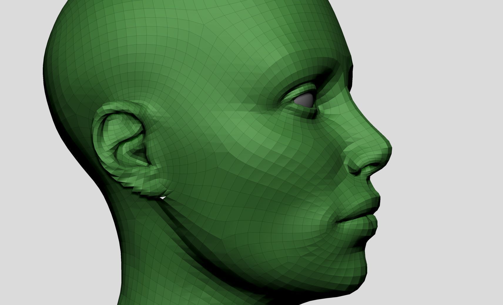 Female Head v16 3D model_10