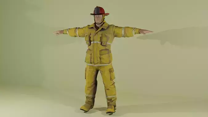 Firefighter - Lowpoly - Rigged
