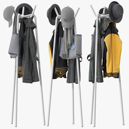 Knit Coat Rack Hay 3D model