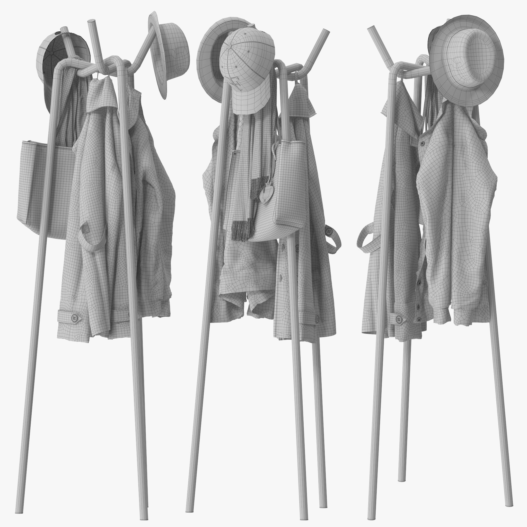 Knit Coat Rack Hay 3D model_13