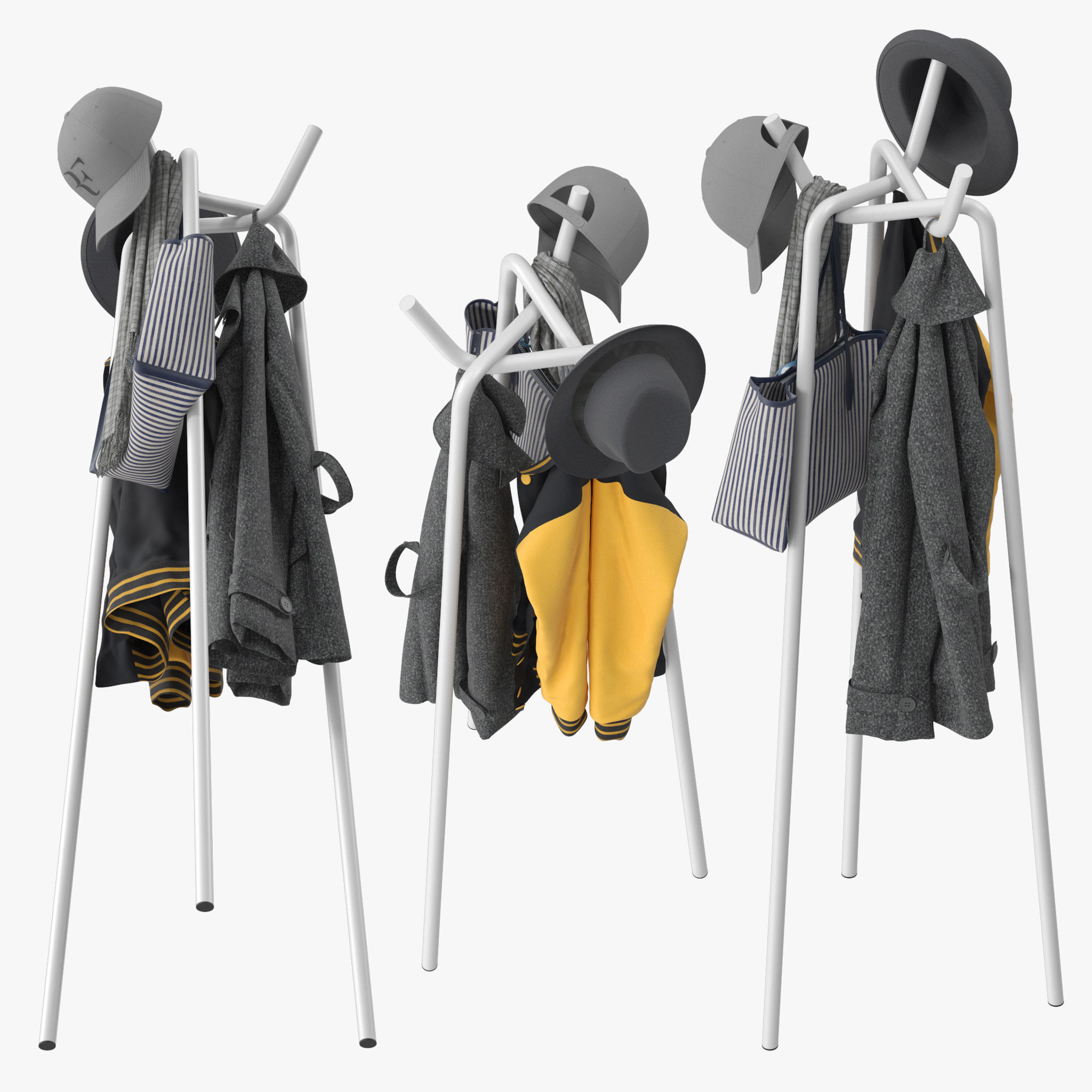 Knit Coat Rack Hay 3D model_3