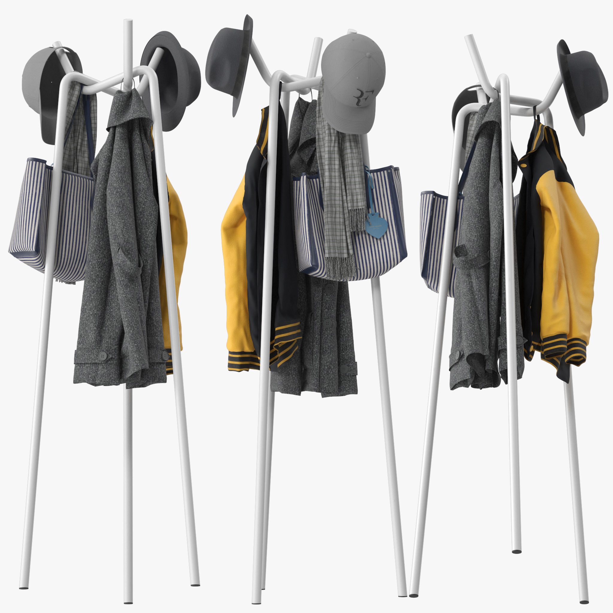 Knit Coat Rack Hay 3D model_1