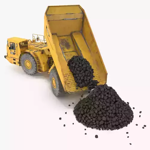 Caterpillar AD45B Mining Truck Unload Coal 3D model