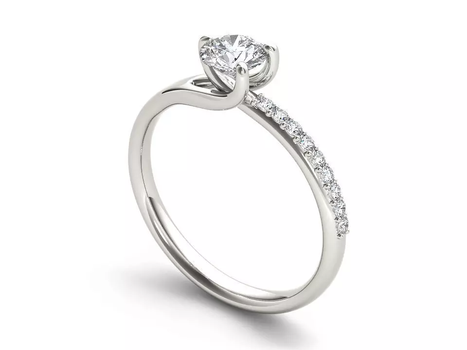 engagement ring diamond 3D print model_0