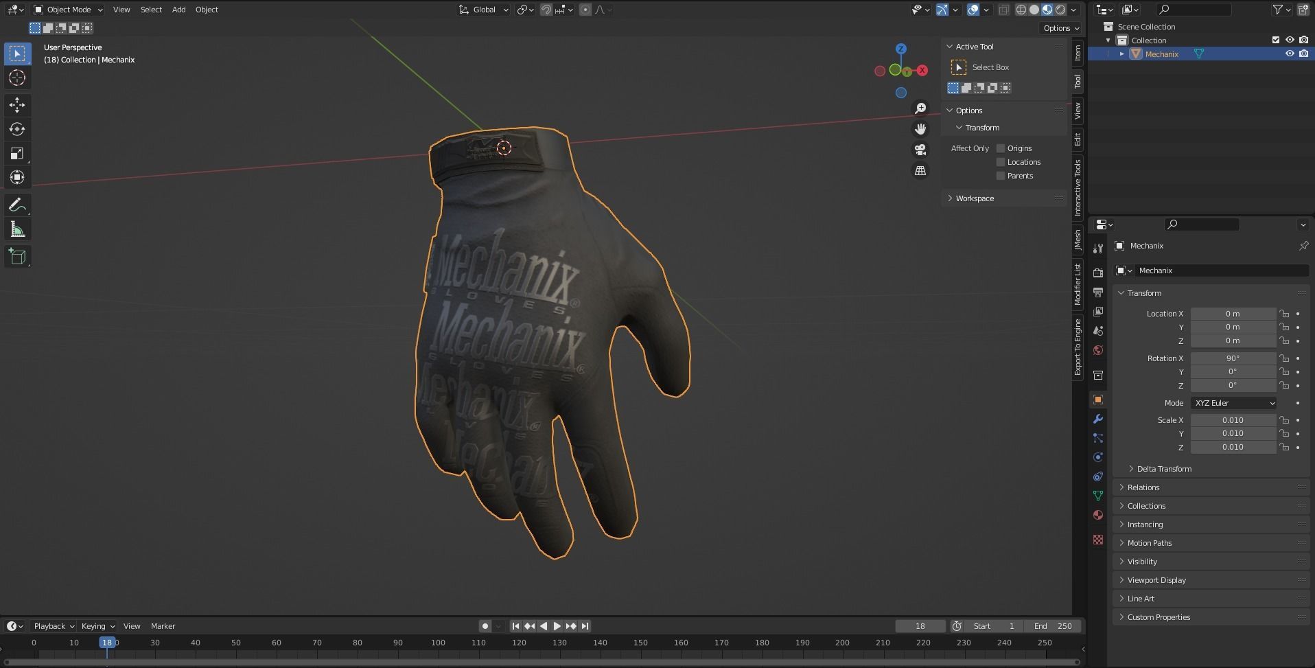MILITARY Game Ready Mechanix Gloves Low-poly 3D model_11
