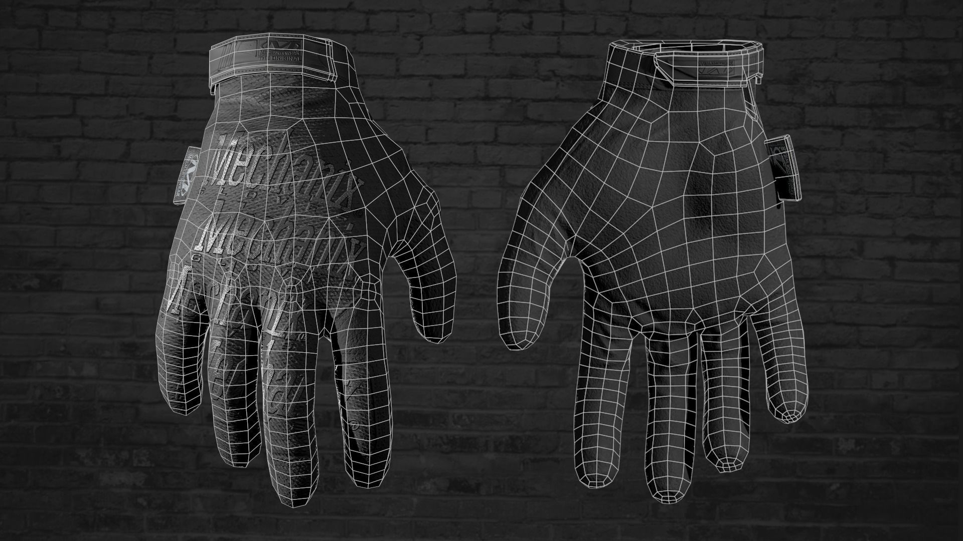 MILITARY Game Ready Mechanix Gloves Low-poly 3D model_10