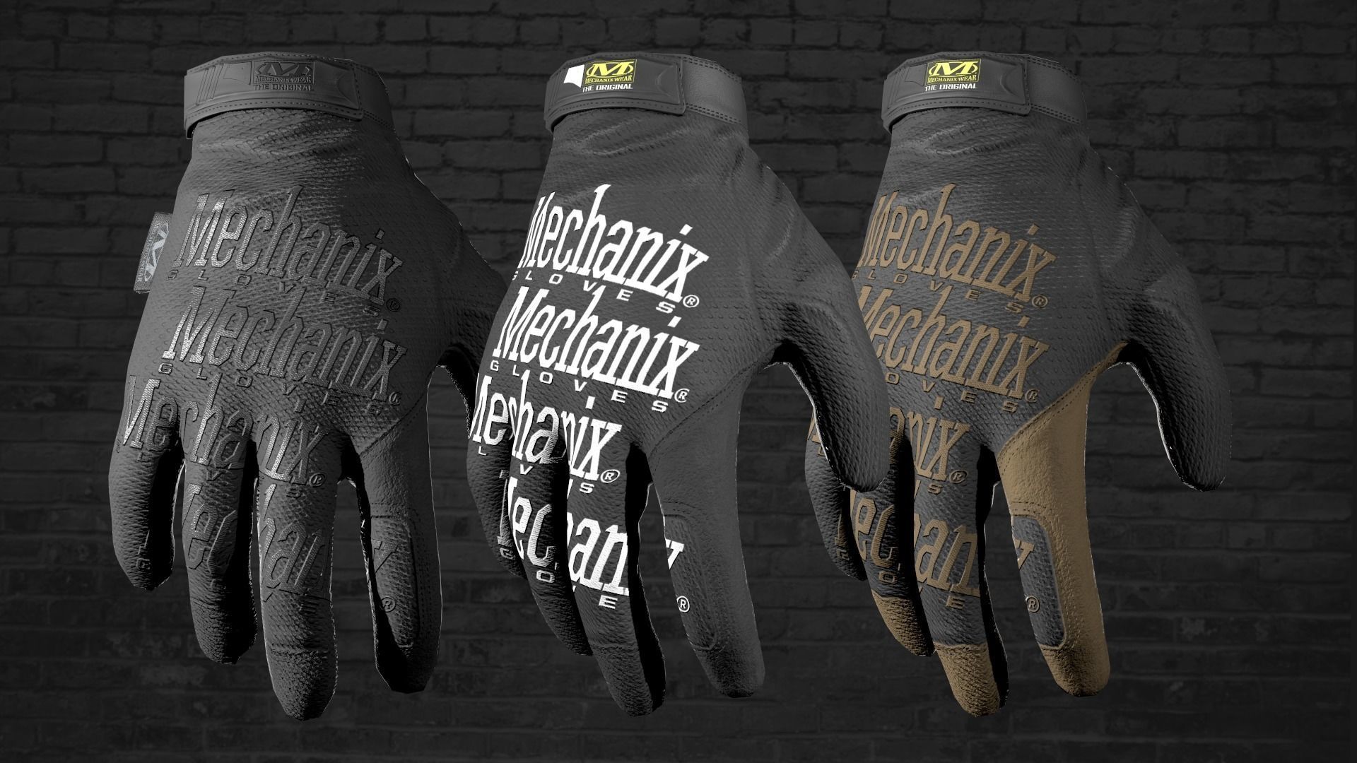 MILITARY Game Ready Mechanix Gloves Low-poly 3D model_6