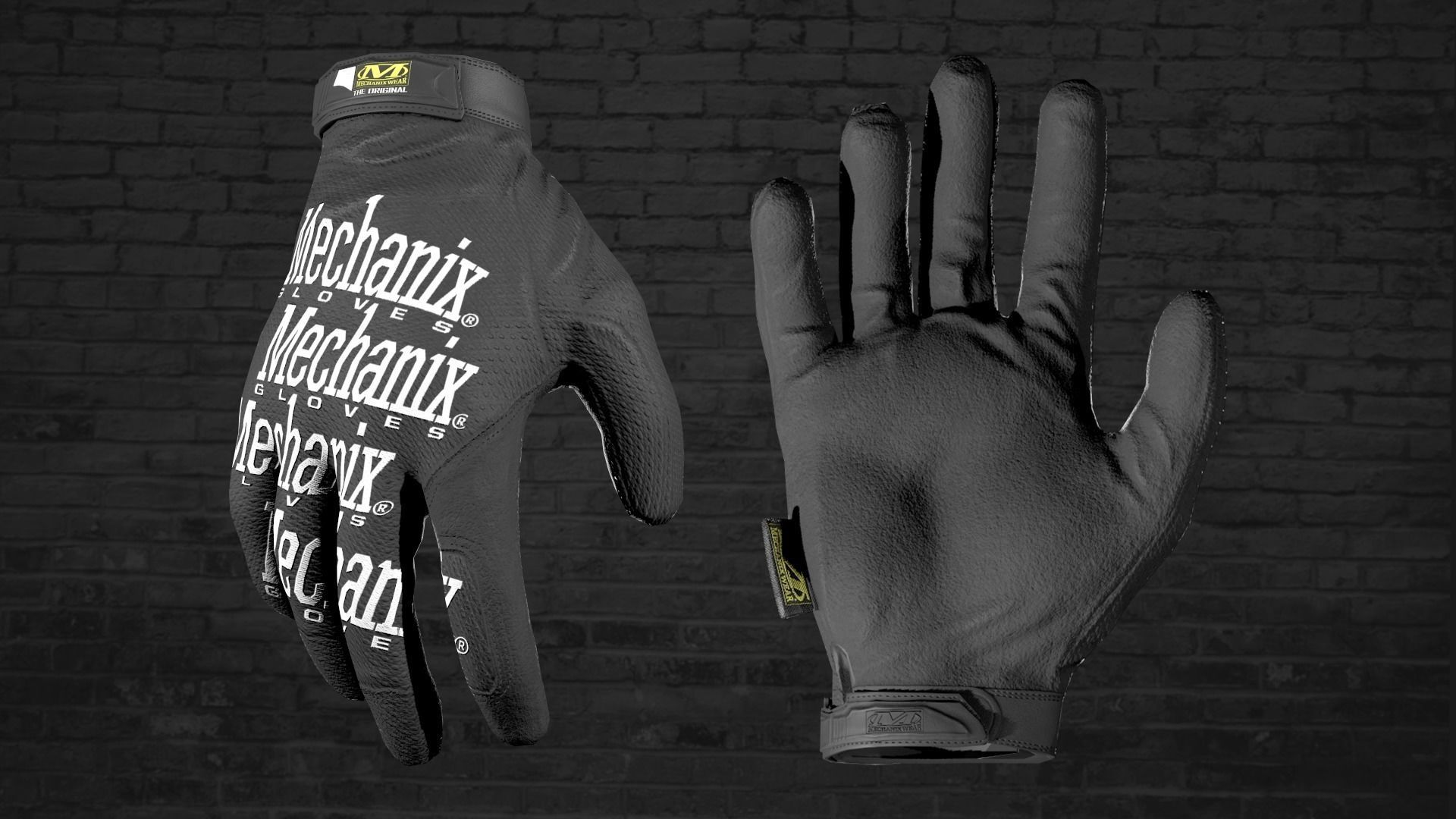 MILITARY Game Ready Mechanix Gloves Low-poly 3D model_7